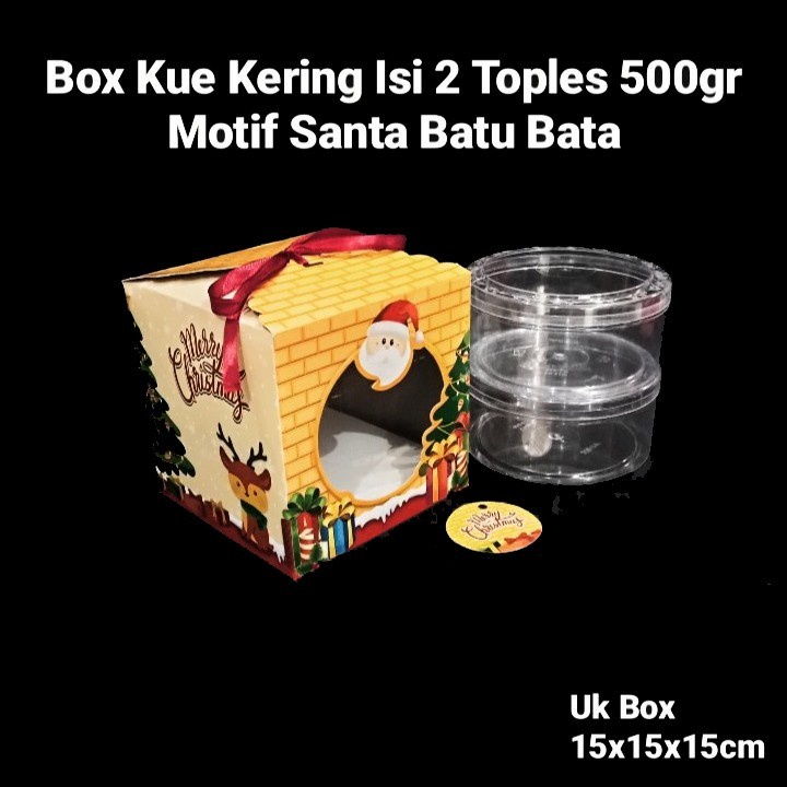 

(5 Pcs) Box Kue Kering Natal Santa Batu Bata Kotak Dus Toples 500 gr Merry Christmas Packaging Hampers