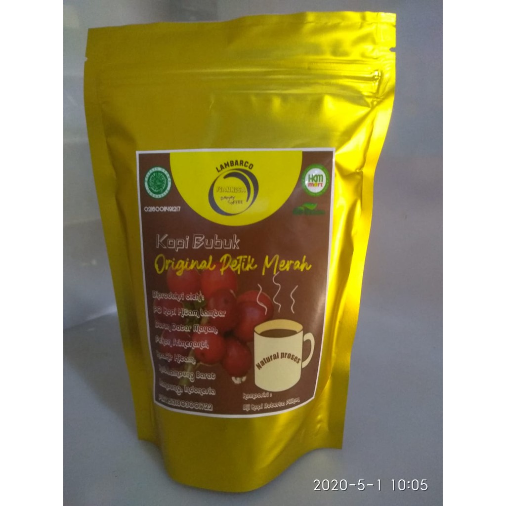 

Kopi hitam kopi bubuk kopi bubuk hitam kopi lampung lambarco kopi original petik merah 200gr
