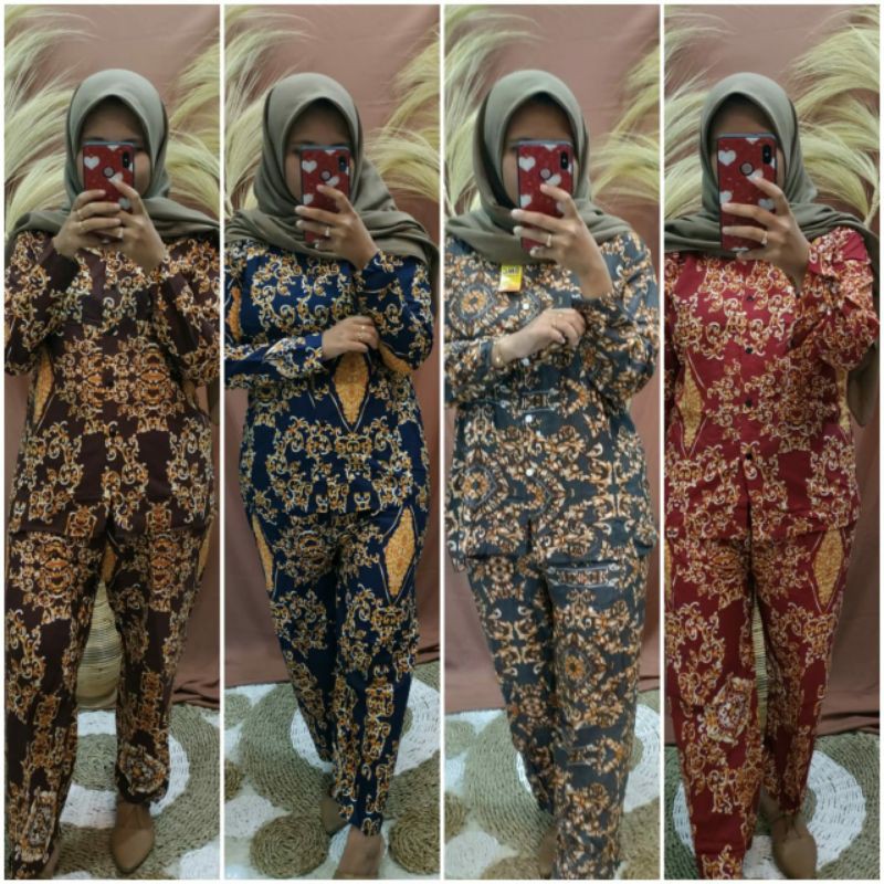 Setelan Rayon Viscose Jumbo Murah Motif Sultan / Bangkok Set / Sultan Daily One Set / Vintage Set