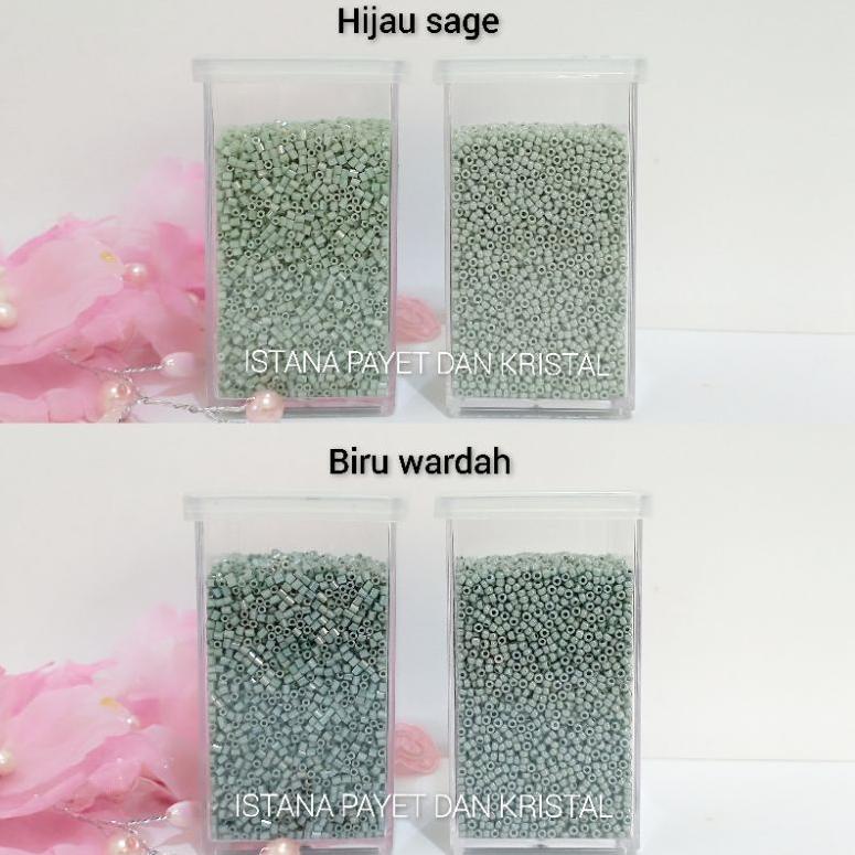 [Art. Z7125] Payet bambu & pasir Jepang MGB hijau sage & biru wardah