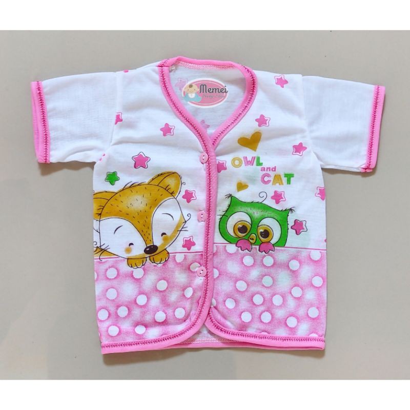 1 LUSIN (12 pcs) Baju bayi pendek KATUN halus berkualitas