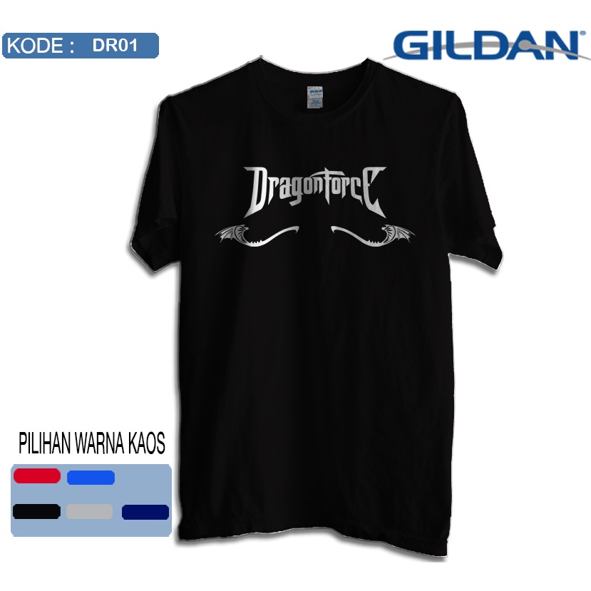 KAOS BAND DRAGONFORCE LOGO STYLE KAOS ORIGINAL GILDAN DR01