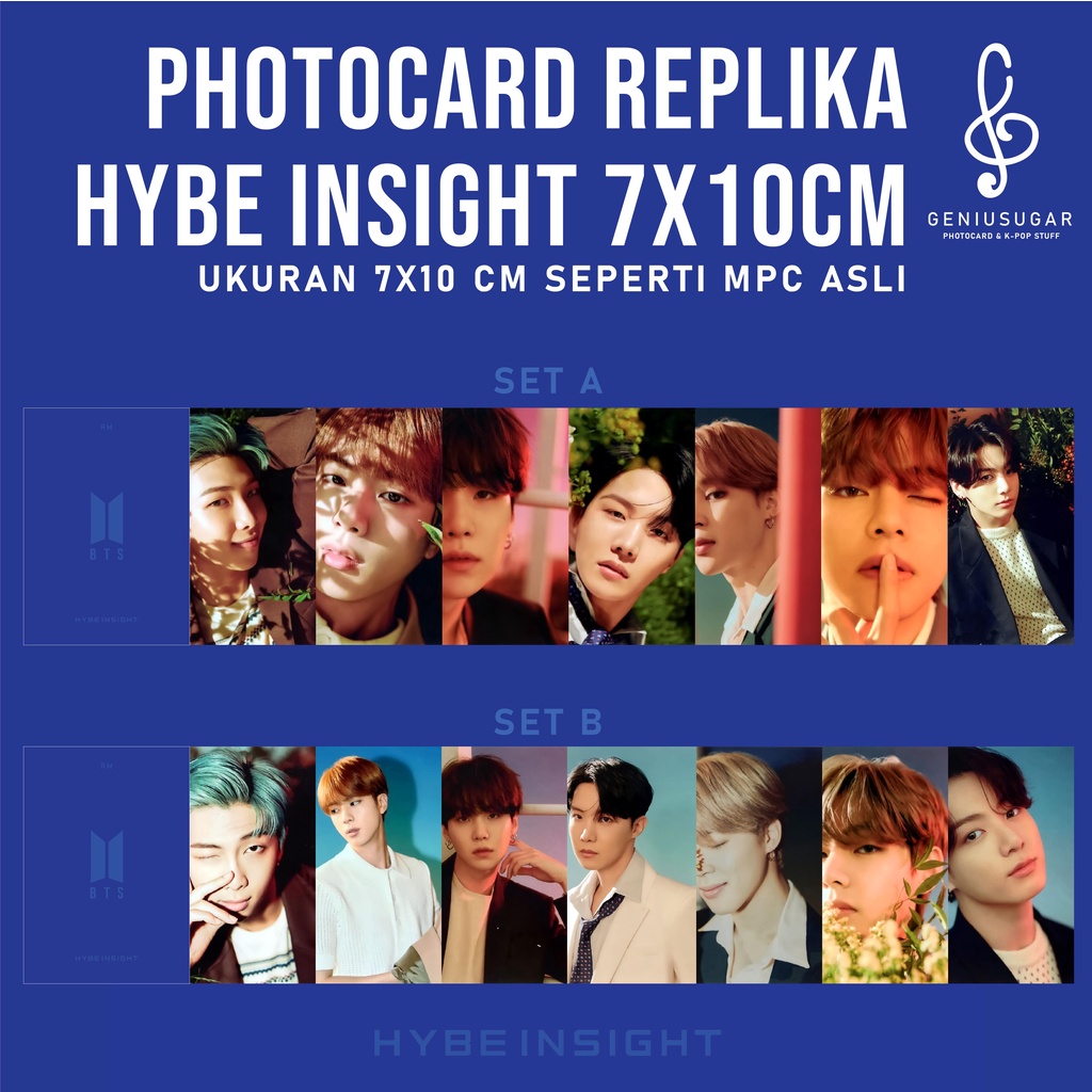 [BTS HYBE INSIGHT CHARA CARD 7X10CM] PHOTOCARD UNOFFICIAL REPLIKA HYBE INSIGHT CHARA CARD 7X10CM