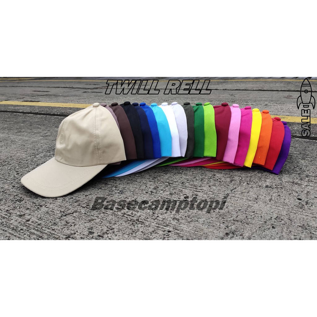 Topi Polo Caps Topi Baseball Polos Pria Wanita Bahan Twill Pengait Rell