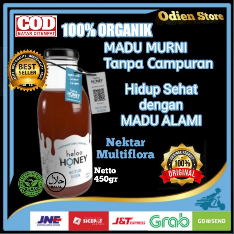 

Madu Murni Asli Madu Herbal Alami Organik 100% Asli Murni Pure Raw Honey Nektar Multiflora 450gr
