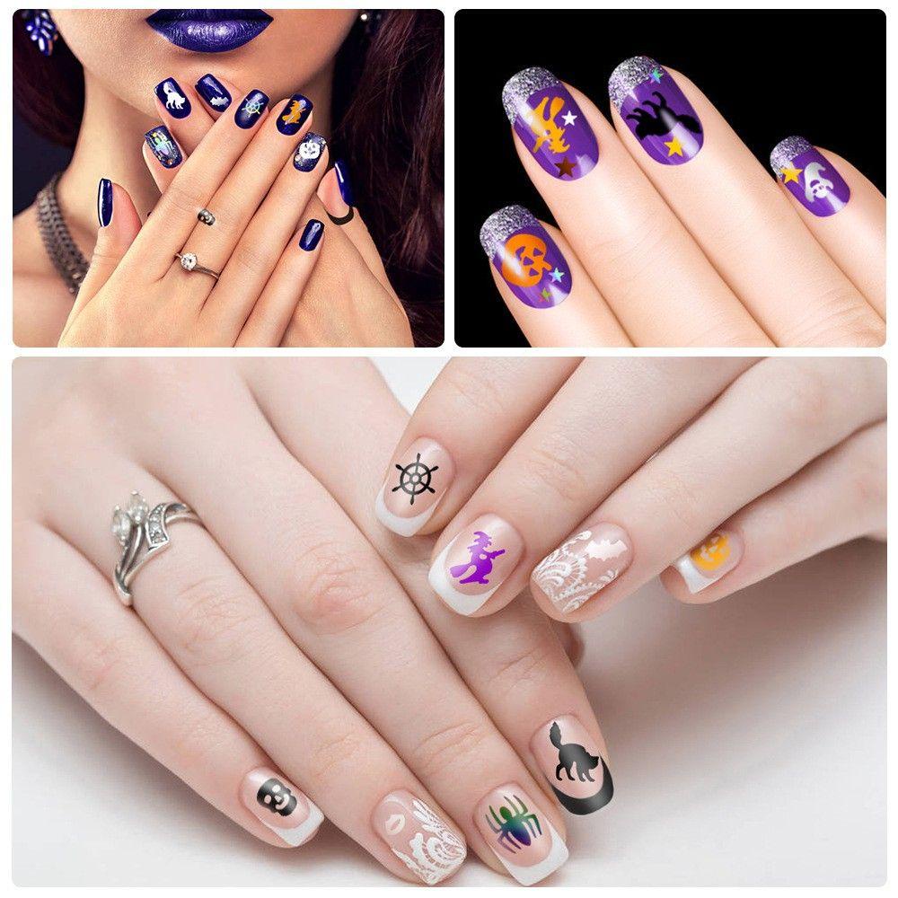 AUGUSTINA Agustina Halloween Nail Art Sequin Ghost Sparkly DIY Bahan Kuku Labu Kuku Salon Manicure Dekorasi Paillettes