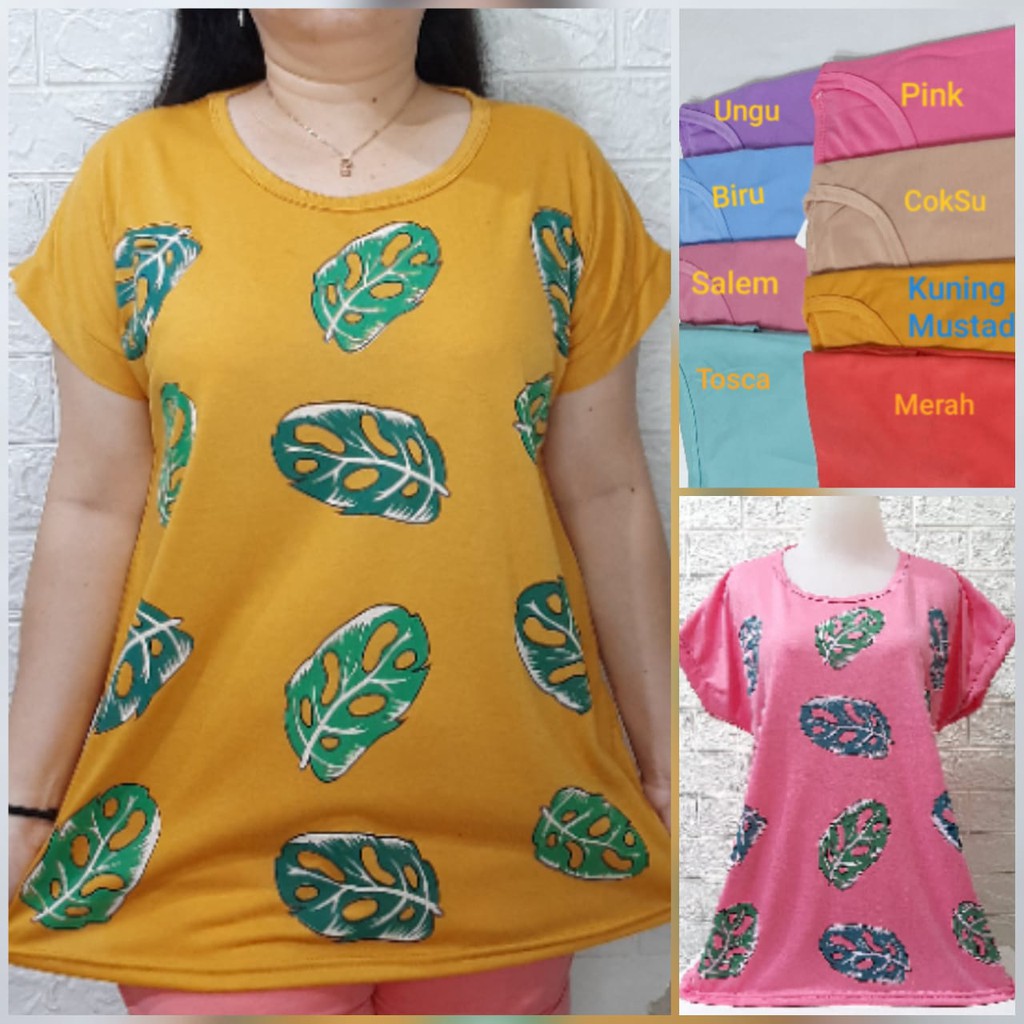 PROMO!!KAOS WANITA SUPER JUMBO JANDA BOLONG/KAOS JUMBO WANITA FULL PRIN/KAOS JUMBO HARGA MURAH MERI