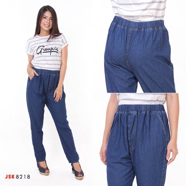 Celana Hamil Pinggang Karet Wanita Denim Jeans Original JSK Jeans(3 varian)