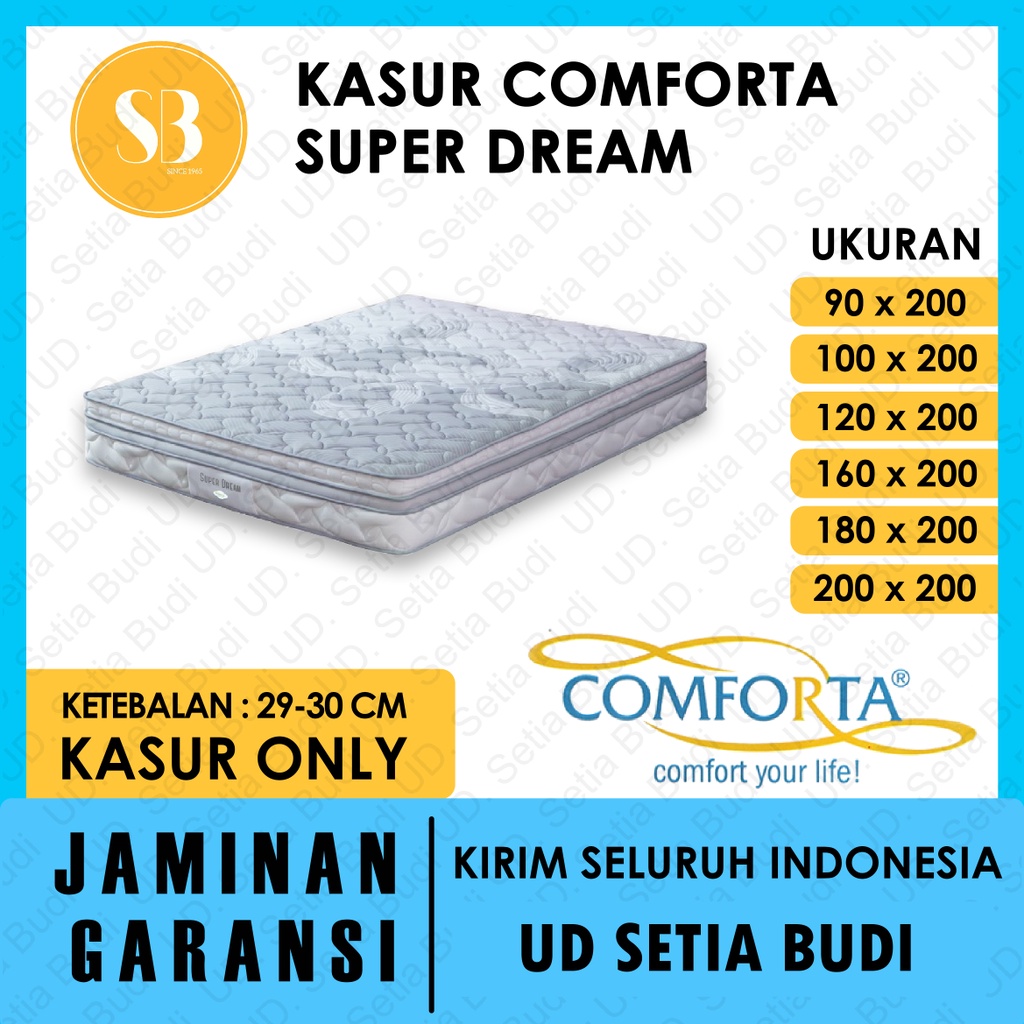 Kasur Comforta Springbed Super Dream 200x200 180x200 160x200 120x200 100x200 90x200