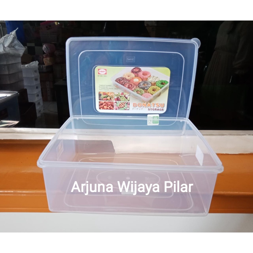 Shinpo 306 L Donatsu Sealware Kotak Wadah Tempat Kue Donat Makanan Besar Large 11,5L free bubblewrap