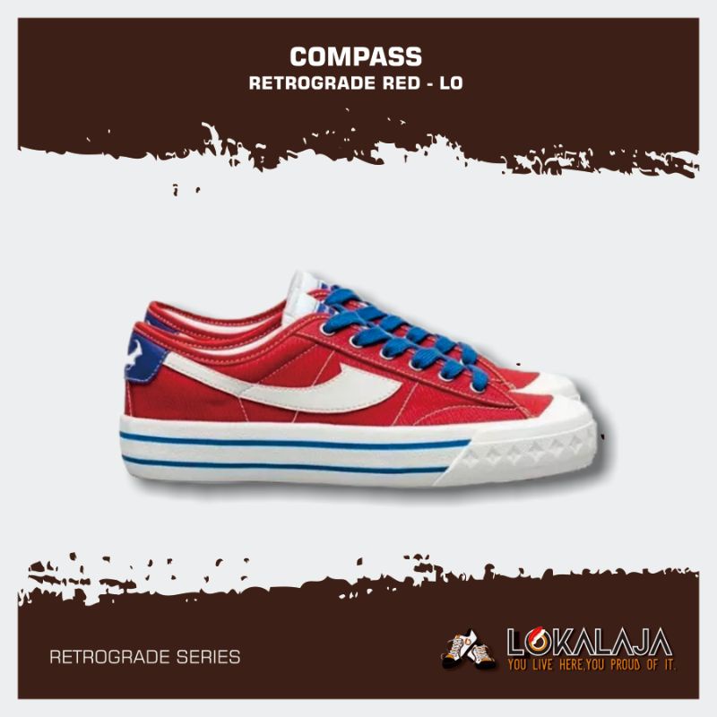 COMPASS RETROGRADE RETAILER LOW RED 40 41 42 + Double Box