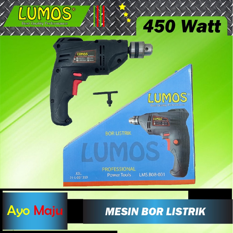 Electric Drill 10mm LUMOS Mesin Bor Listrik