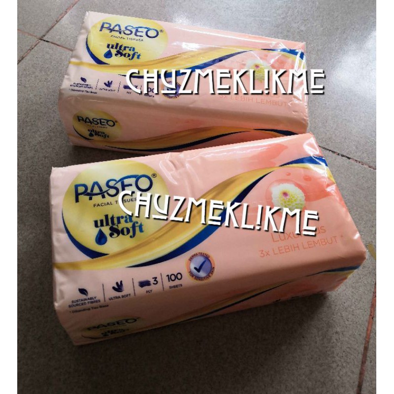 Tisu paseo ultra soft 100 sheets (3 ply)/tissue paseo ultra soft/facial tissue paseo