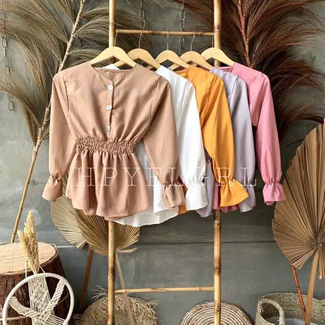 KEMEJA MEGAN KANCING /* BAJU ATASAN KEMEJA WANITA / KEMEJA XL LD 105 - 110 CM // PROMO BLOUSE POLOS / GEBBY BLOUSE / BLOUSE
