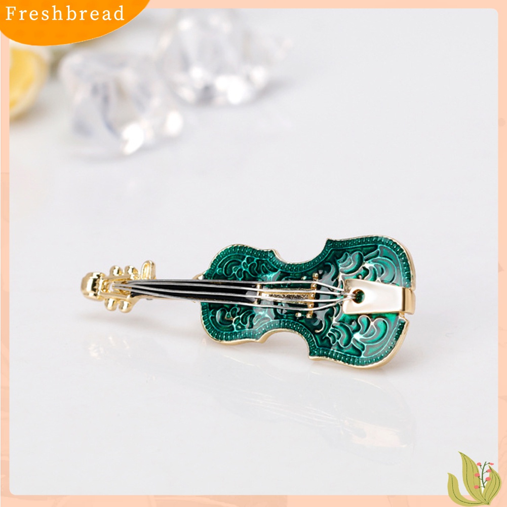 [ TERLARIS]Unisex Violin Shape Enamel Instrument Brooch Pin Corsage Suit Lapel Decoration