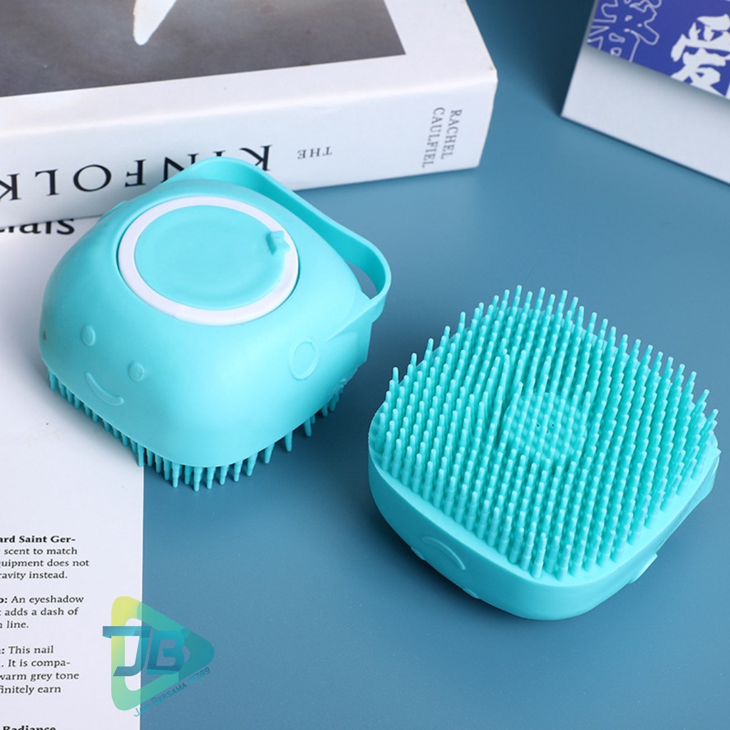 RT34 Sikat alat gosokan mandi badan silikon spons lembut shower brush dispenser portable serbaguna multifungsi JB5274