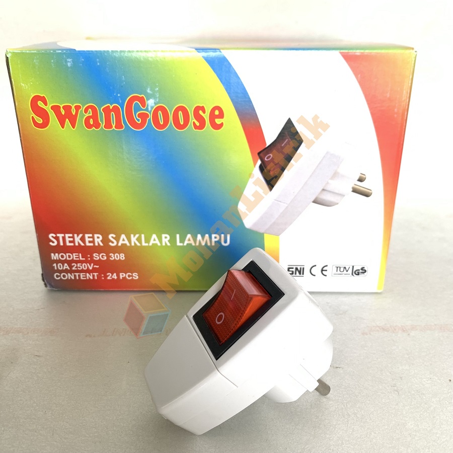 STEKER SAKLAR LAMPU KEPALA COLOKAN ON OFF STEKER ARDE SWITCH SWAN GOOSE SNI