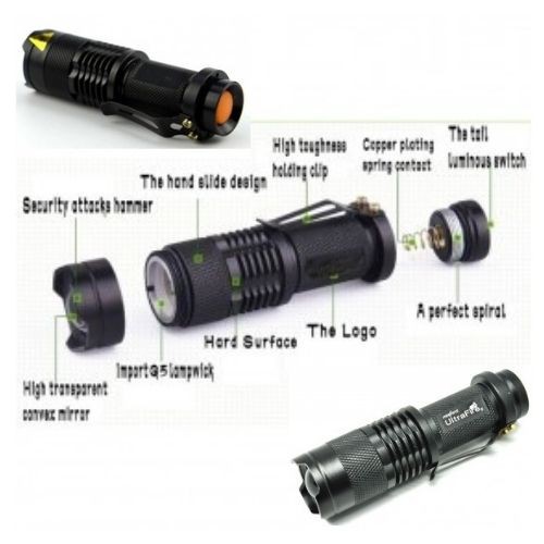 Lampu Senter Pocket P1 LED 2000 Lumens Zoom Sepeda 3 Mode 111107