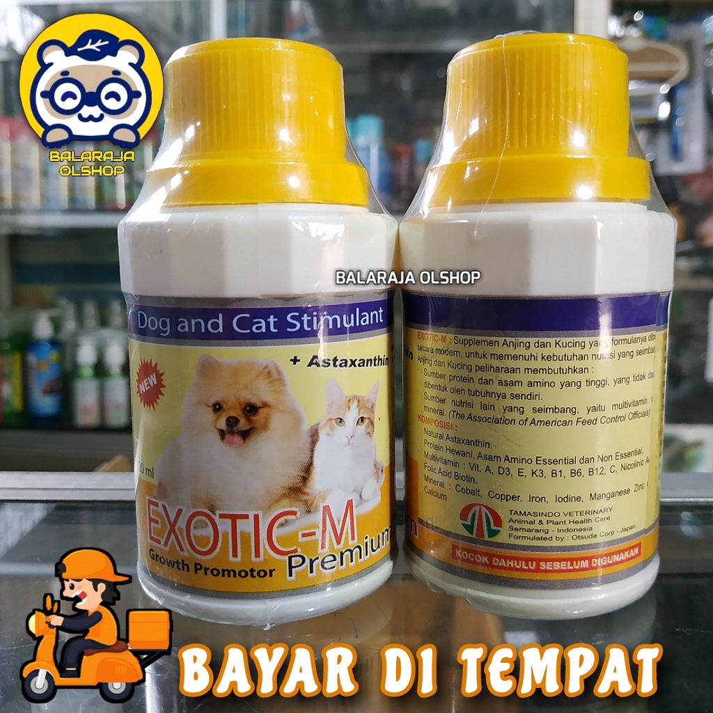 VITAMIN PENAMBAH NAFSU MAKAN DAN PENGGEMUK BADAN UNTUK KUCING &amp; ANJING - EXOTIC M 125