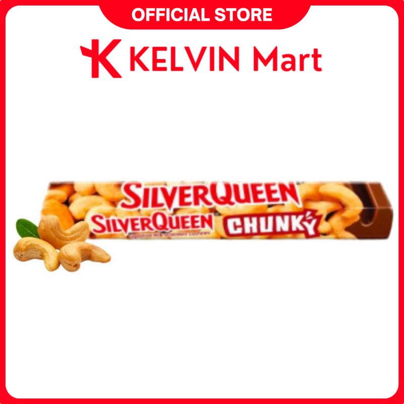 

SilverQueen Chocolate Chunky Bar Cashew Cokelat Silver Queen Pck 95g | KELVIN Mart
