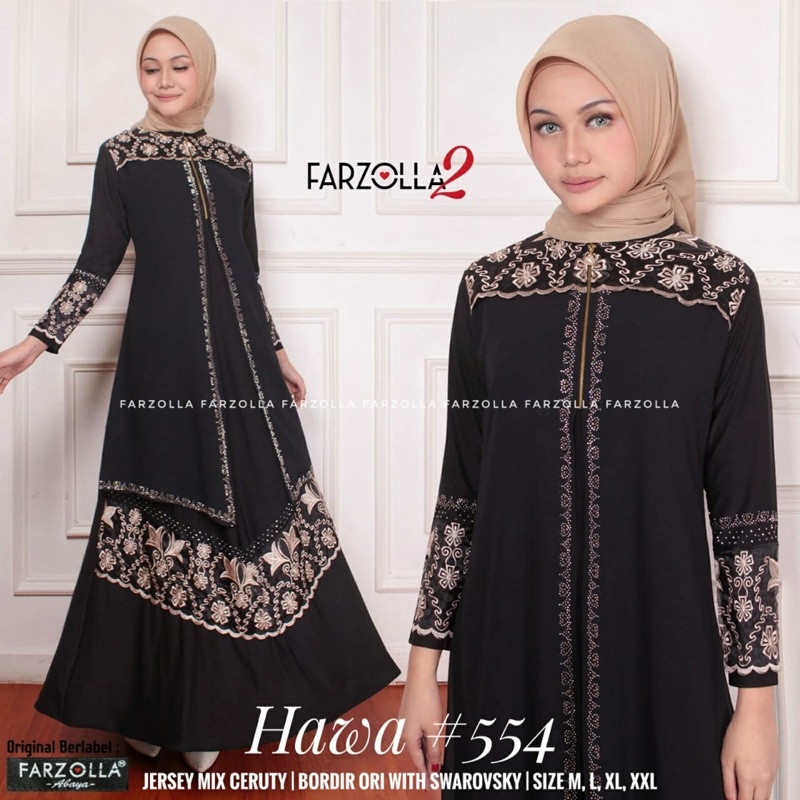 Abaya Turkey | Hawa #554 | Busana Arab Muslimah Original by Farzolla