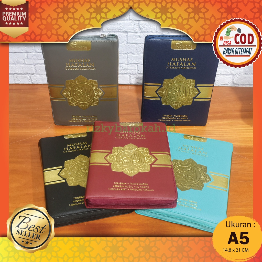 [A5/15x21cm] Mushaf Hafalan Utsmani Madinah A5 Dompet Resleting Terjemah Tajwid Warna Maana Publishi