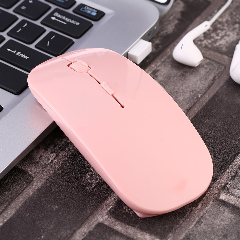 Mouse Wireless Optikal Ultra Tipis 2.4GHz dengan USB Penerima Laptop PC Komputer