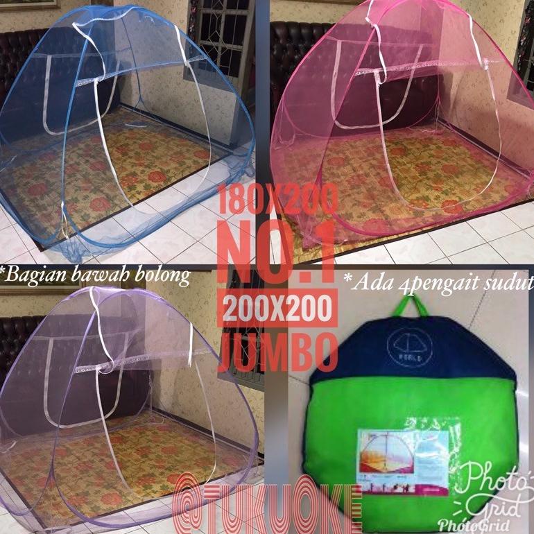 [Full Warna]Kelambu Tenda Lipat World Rangka Baja 180X200 200X200 Super Jumbo Kelambu Keluarga Murah