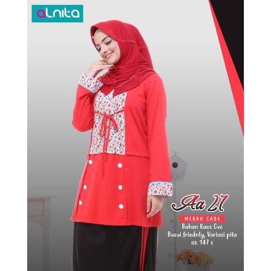 [ORI 100%] ALNITA ATASAN AA 21 BLOUSE KAOS BAJU PANJANG OLAHRAGA MUSLIM