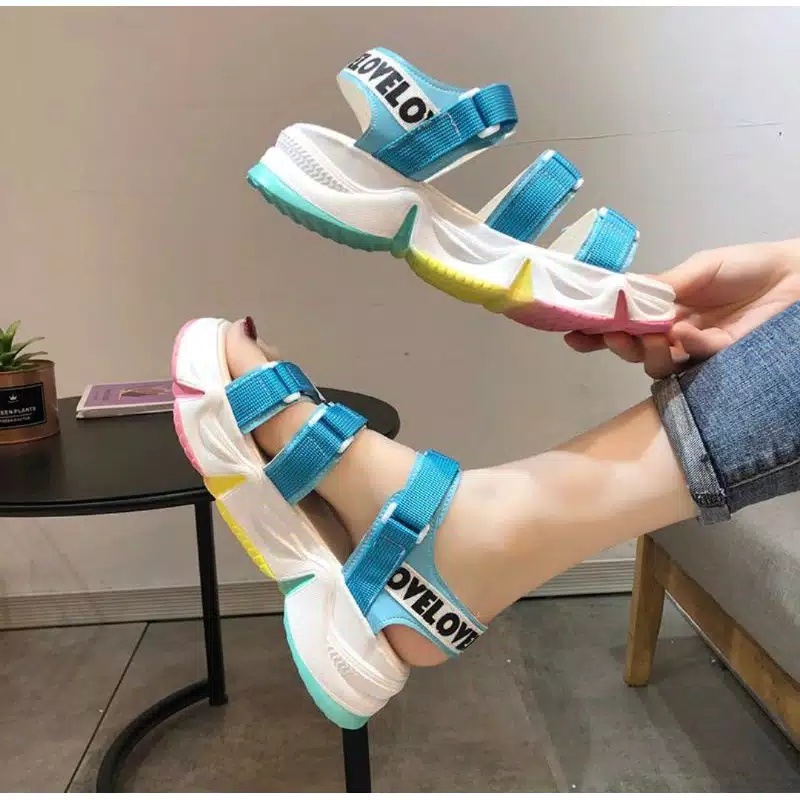 Sandal Wanita Tiga Tali SAatu Warna Polos SP186