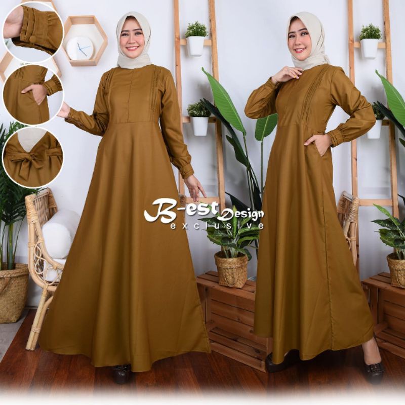 baju gamis wanita dress muslim terbaru Gamis Dinas KekiKhaki PNS baju gamis wanita terbaru 2022 Bisa