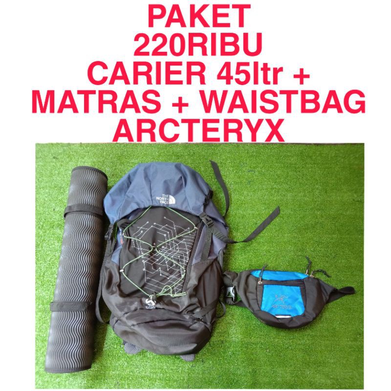 PROMO PAKET HEMAT CARRIER, KERIL,TAS GUNUNG 45ltr