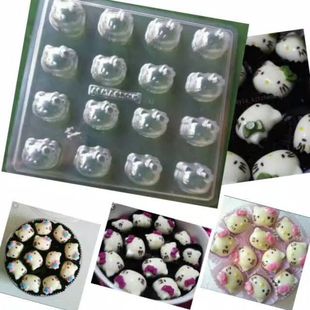 Cetakan Coklat Puding Mika bentuk Kepala Hello Kitty