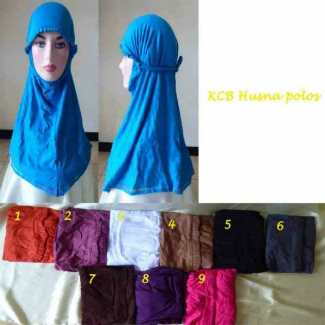 Jilbab bergo tali kcb husna polos