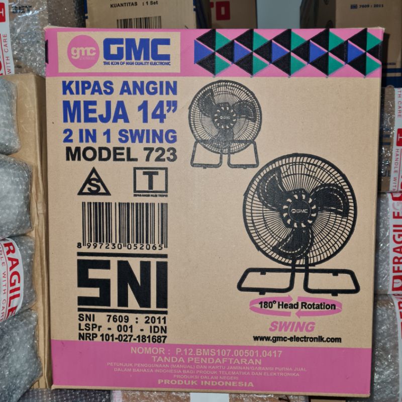 Kipas Angin Besi Tornado GMC 14inc 2in1 Model 723