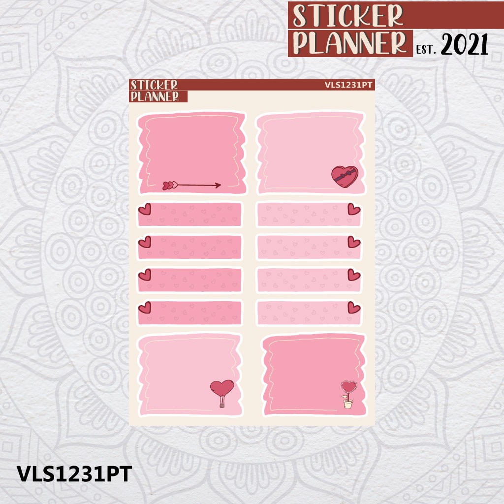 

Valentine Label 1 Sticker Planner | Sticker Sheet, Bujo, Hobonichi, Scrapbook, Journal, & Agenda
