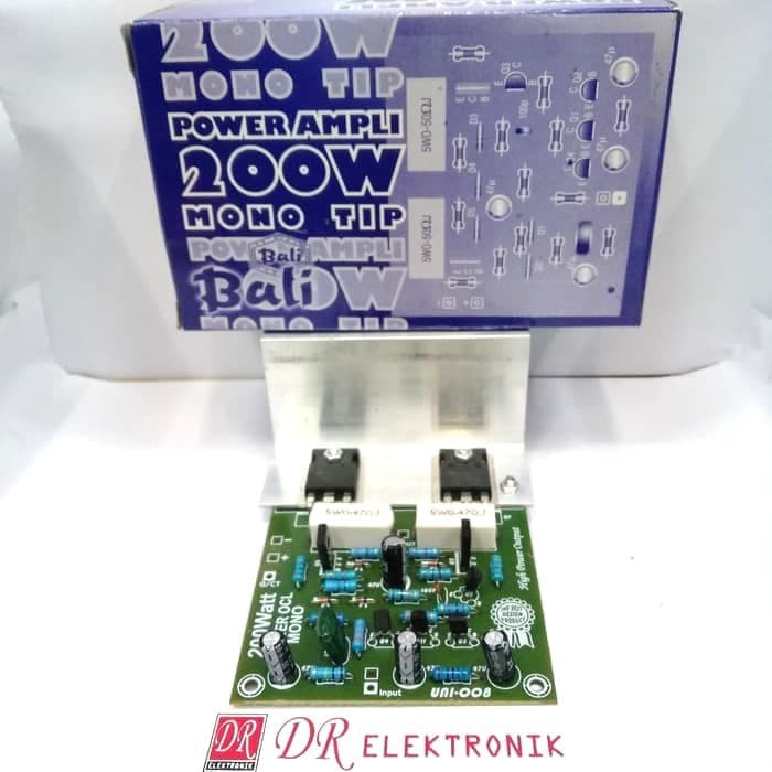 Kit Power Ampli Amplifier 200 watt mono tip biasa (bukan sanken) bali