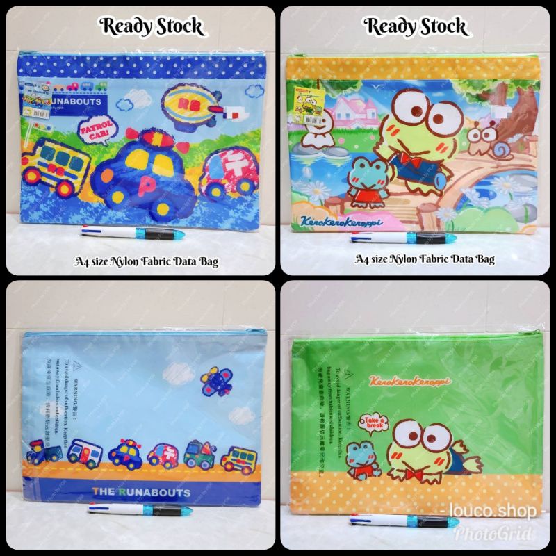 

Nylon Fabric Zipper Data Bag Map File Dokumen A4 Lucu Sanrio Karakter Keroppi The Runabouts