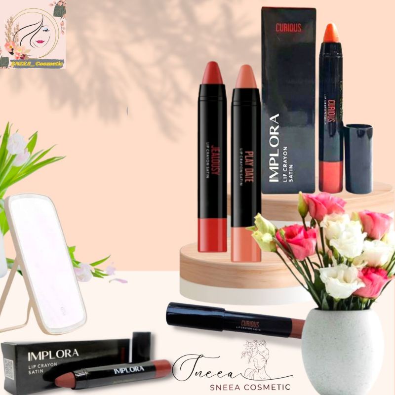 Jual IMPLORA Lip Crayon Satin/Lipstik Crayon Implora Shopee Indonesia