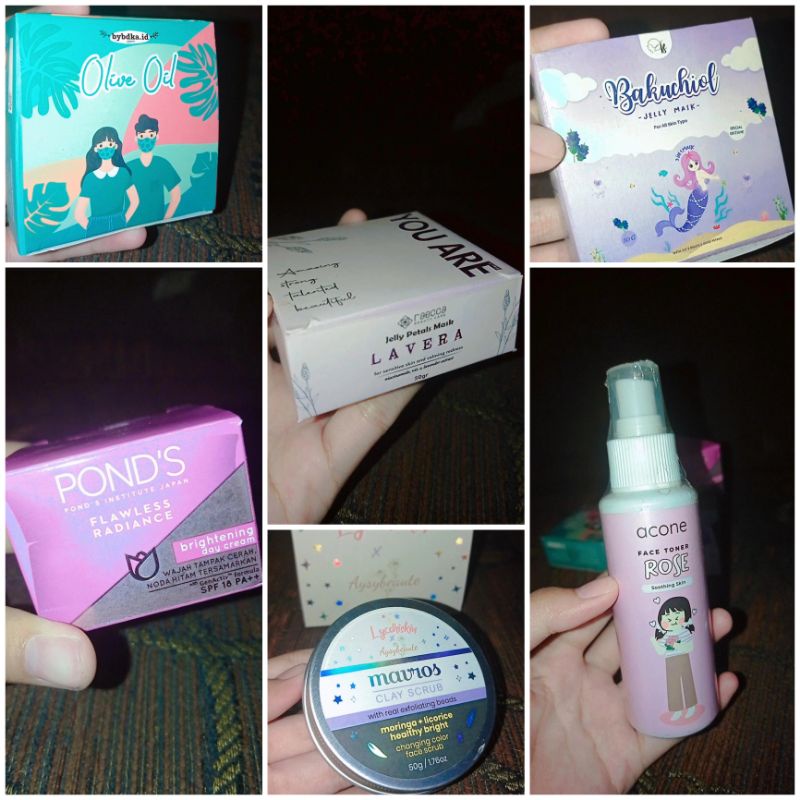 Preloved Skincare Raecca, ponds, lycoriskin, bluespink, acone, bybdka