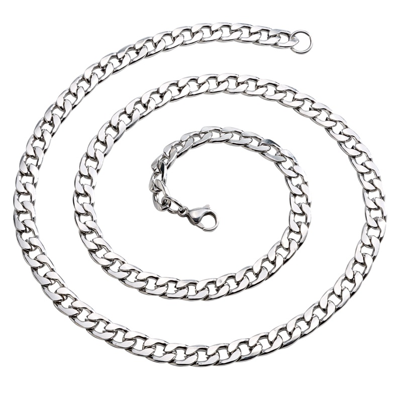 Kalung pria titanium termurah model punk ukuran 50cm gaya Hip Hop unisex