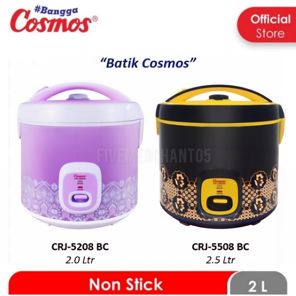 Rice Cooker Cosmos Jumbo CRJ 5508 BC 2,5 Liter CRJ 5208 Batik Big Capacity 2 L Penanak Nasi Cosmos Batik Terbaru