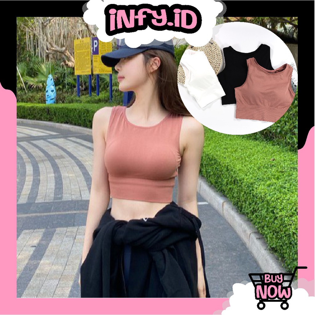 INFY - Bra Sport Wanita Dengan Tali Strap Dan Bahan Tipis Bergaya Sporty B051