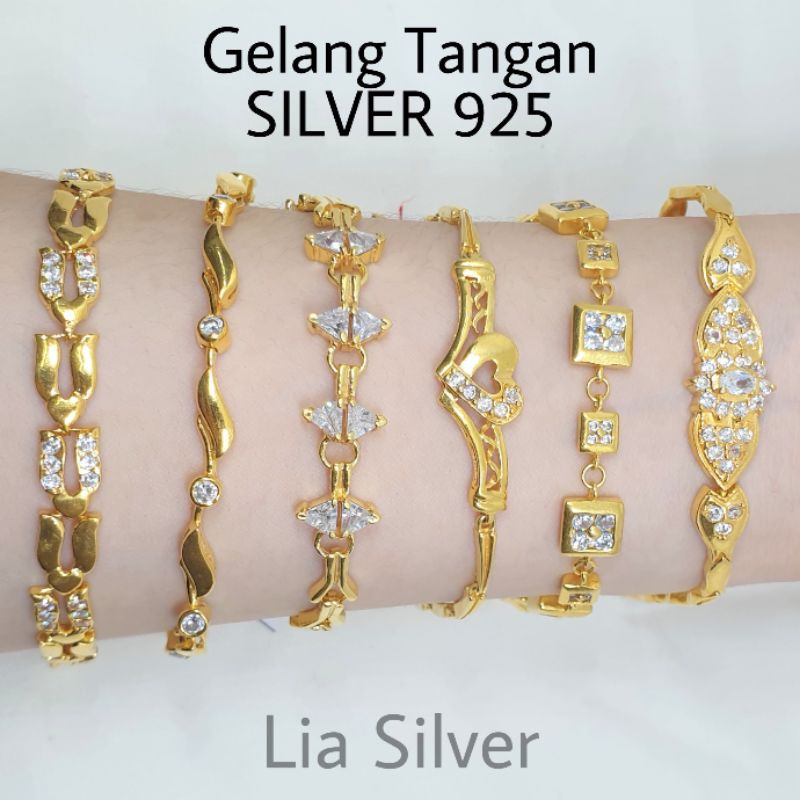 Gelang Rantai Dewasa SILVER 925 - Perak Lapis Emas Kuning