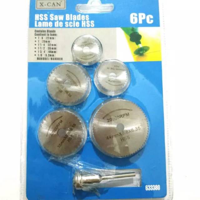 5 PCS MATA BOR HSS GERGAJI POTONG SAW MANDREL CUTTING DISC PEMOTONG