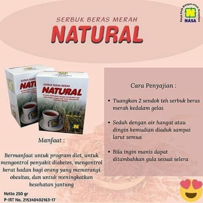 

Serbuk beras merah 500 gram / sbmnb / sbmnb NASA