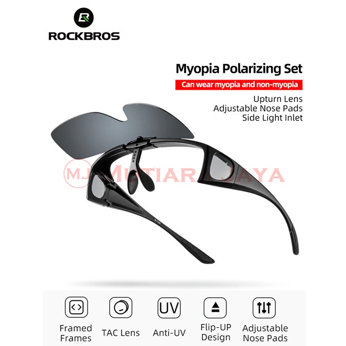 [MURAH] [COD] ROCKBROS Kacamata Sepeda Anti UV Polarized - Hitam