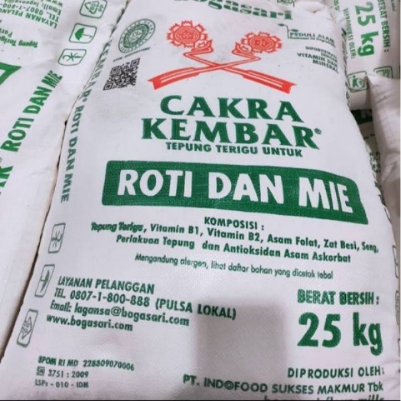 

Tepung terigu cakra kembar bogasari repack 500 gram / 1/2 kg