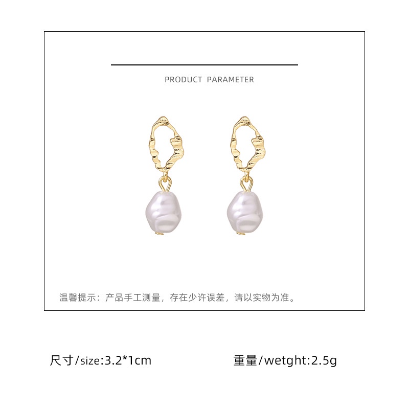 Korea ornamen baroque mutiara anting-anting wanita sosialita temperamen Garland tidak teratur anting