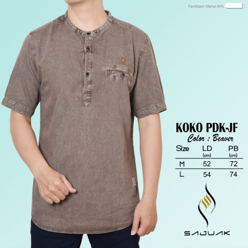 Sajuak Baju kemeja koko kemko pria lengan pendek new denim JF original terbaru by sajuak